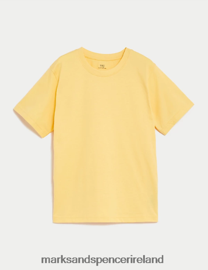 Marks & Spencer Kids Pure Cotton T-Shirt Yellow Clothing 2VJ8DF8518