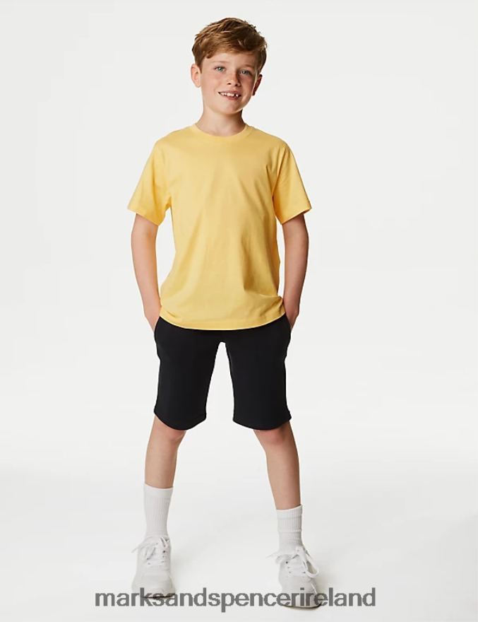 Marks & Spencer Kids Pure Cotton T-Shirt Yellow Clothing 2VJ8DF8518