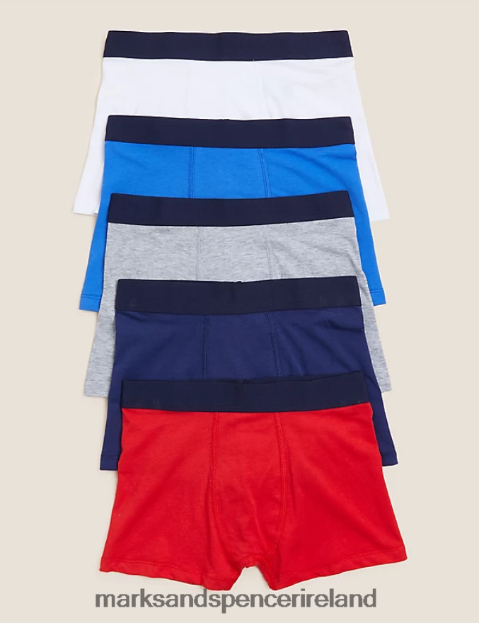 Marks & Spencer Kids 5pk Cotton Rich Trunks Multi Clothing 2VJ8DF8021
