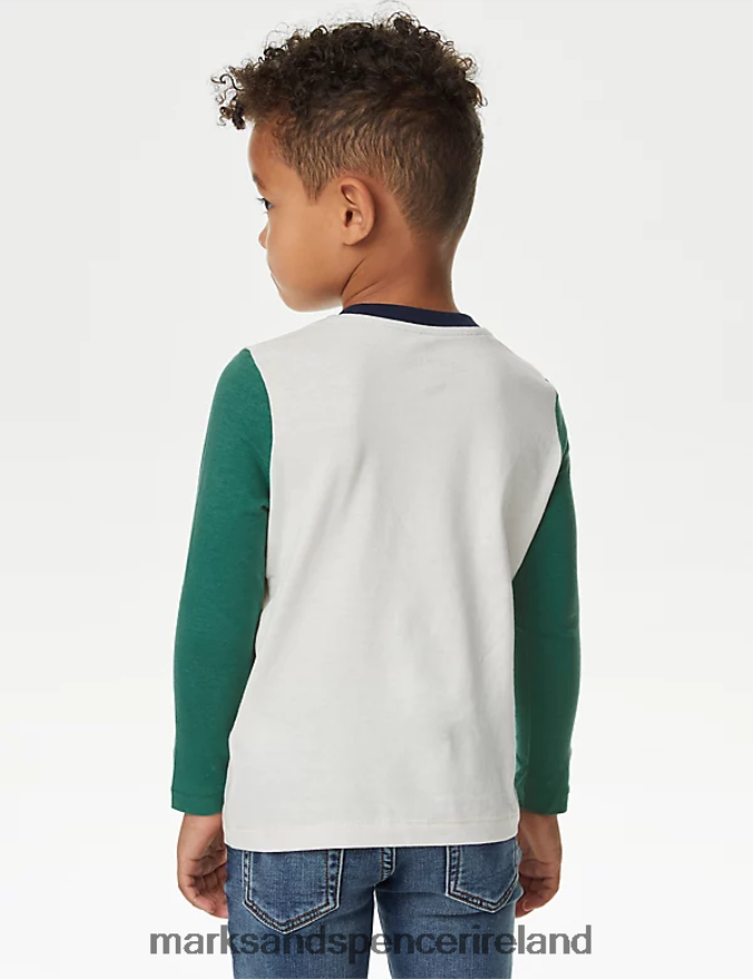 Marks & Spencer Kids 2pk Cotton Rich Colourblock Tops Multi Clothing 2VJ8DF7842