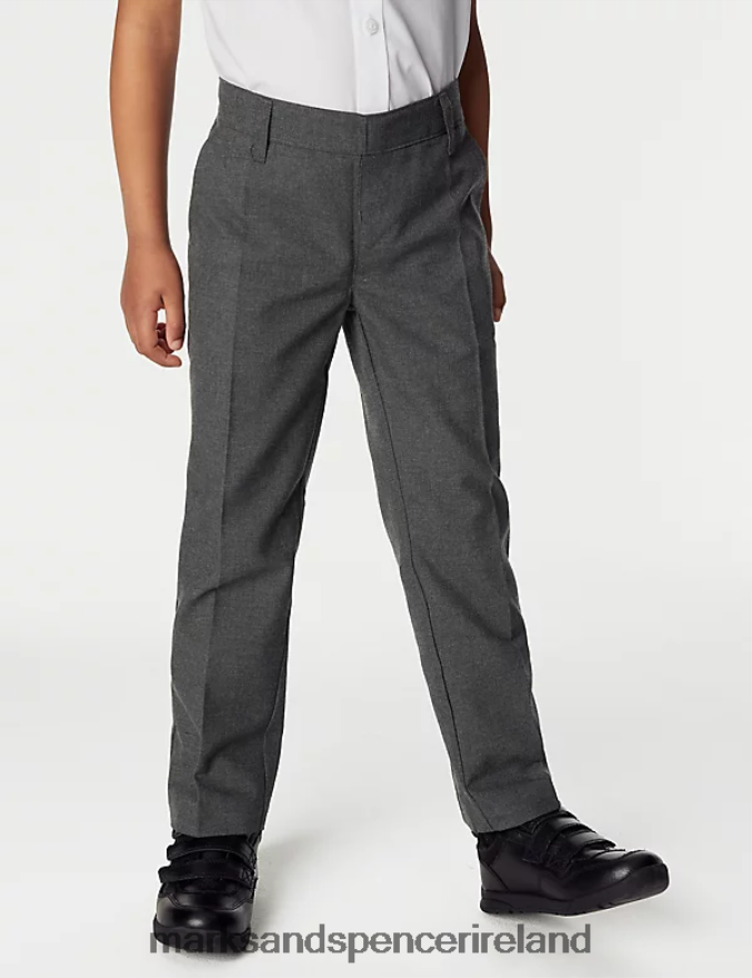 Marks & Spencer Kids 2pk Regular Leg School Trousers Grey Clothing 2VJ8DF18