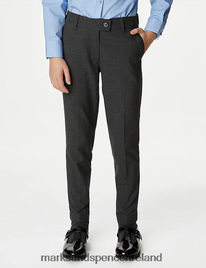 Marks & Spencer Kids 2pk Skinny Leg School Trousers Grey Clothing 2VJ8DF9248