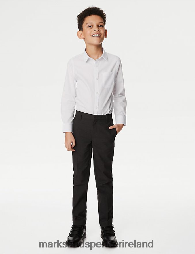 Marks & Spencer Kids 2pk Slim Leg School Trousers Charcoal Clothing 2VJ8DF305