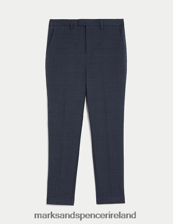 Marks & Spencer Kids Checked Trousers Navy Clothing 2VJ8DF8588