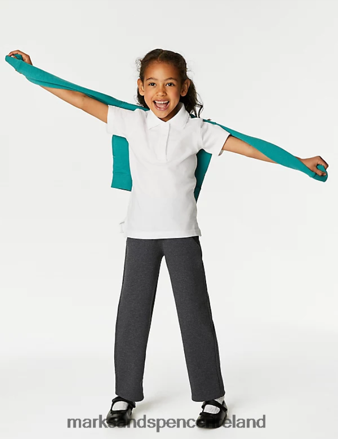 Marks & Spencer Kids Jersey Charm School Trousers Grey Clothing 2VJ8DF9154