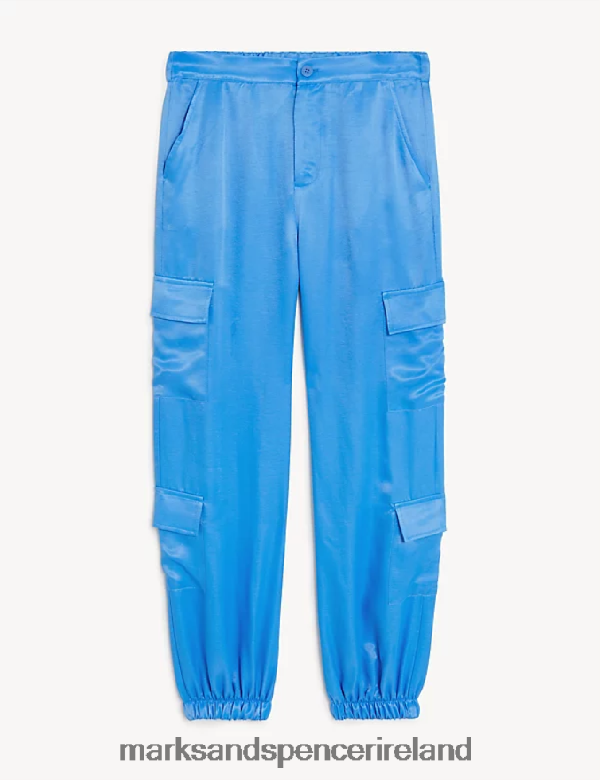 Marks & Spencer Kids Satin Cargo Trousers Blue Clothing 2VJ8DF9010