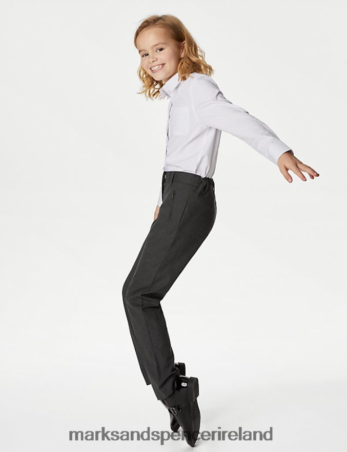 Marks & Spencer Kids Slim Leg School Trousers Grey Clothing 2VJ8DF9951