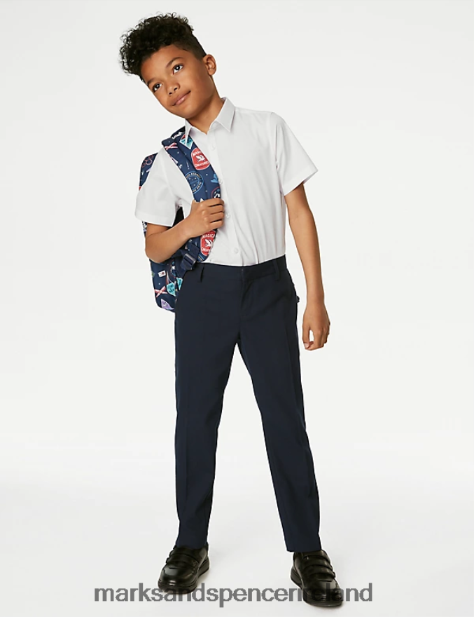 Marks & Spencer Kids Slim Leg School Trousers Navy Clothing 2VJ8DF8233