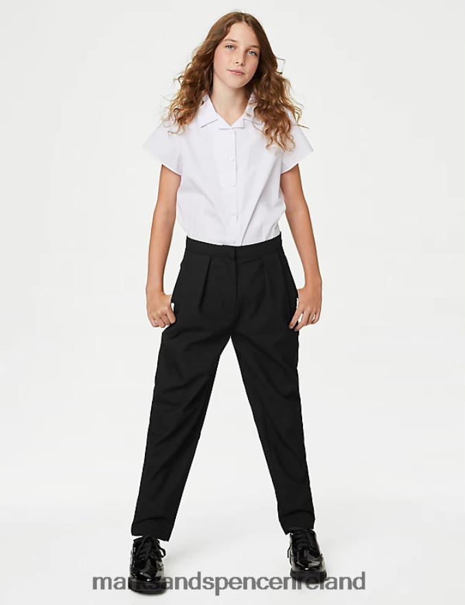 Marks & Spencer Kids Tapered Leg School Trousers Black Clothing 2VJ8DF9155