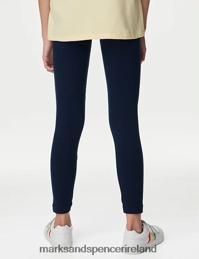 Marks & Spencer Kids 2pk Cotton Rich Leggings Navy Clothing 2VJ8DF9368
