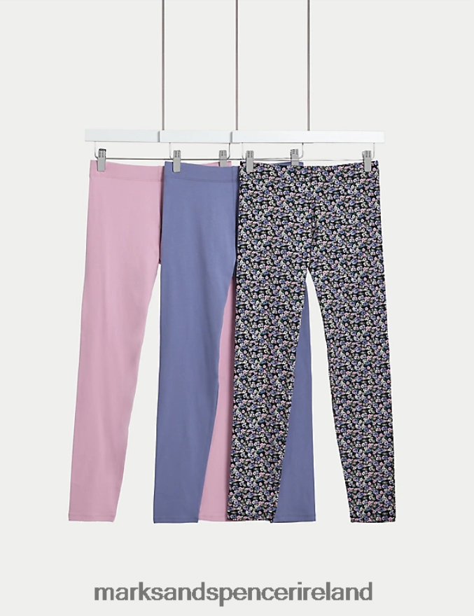 Marks & Spencer Kids 3pk Cotton Rich Leggings Multi Clothing 2VJ8DF9282