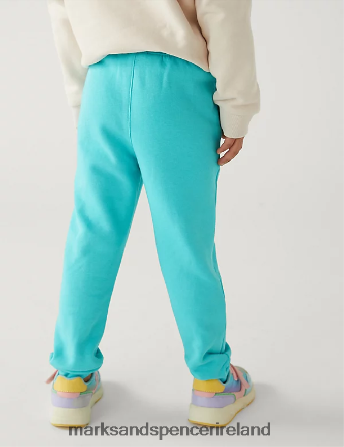 Marks & Spencer Kids Cotton Rich Joggers Aqua Clothing 2VJ8DF9770