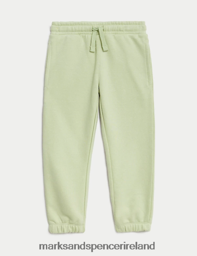 Marks & Spencer Kids Cotton Rich Joggers Pistachio Clothing 2VJ8DF9088
