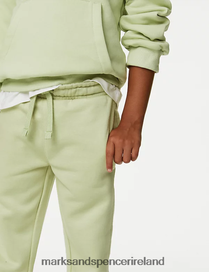 Marks & Spencer Kids Cotton Rich Joggers Pistachio Clothing 2VJ8DF9088