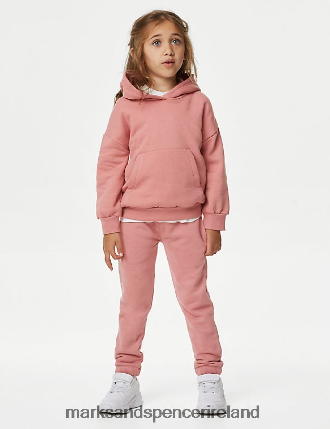 Marks & Spencer Kids Cotton Rich Joggers Rose Pink Clothing 2VJ8DF9367
