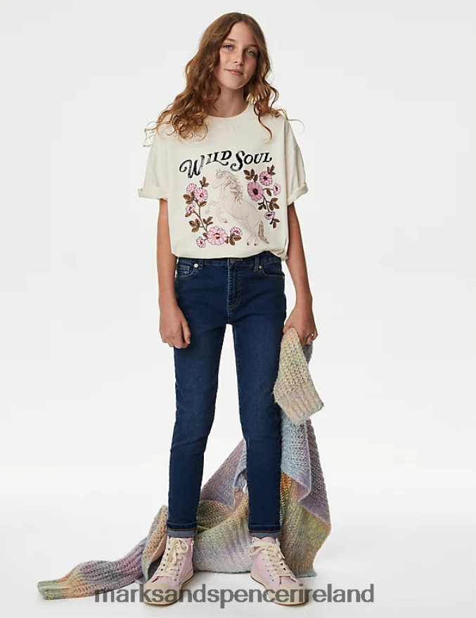 Marks & Spencer Kids Skinny Denim Jeans Blue Denim Clothing 2VJ8DF8842