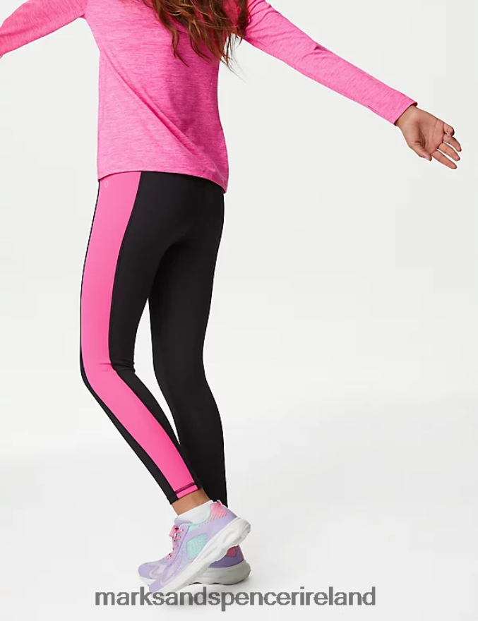 Marks & Spencer Kids Colour Block Sports Leggings Black School Uniform 2VJ8DF8995