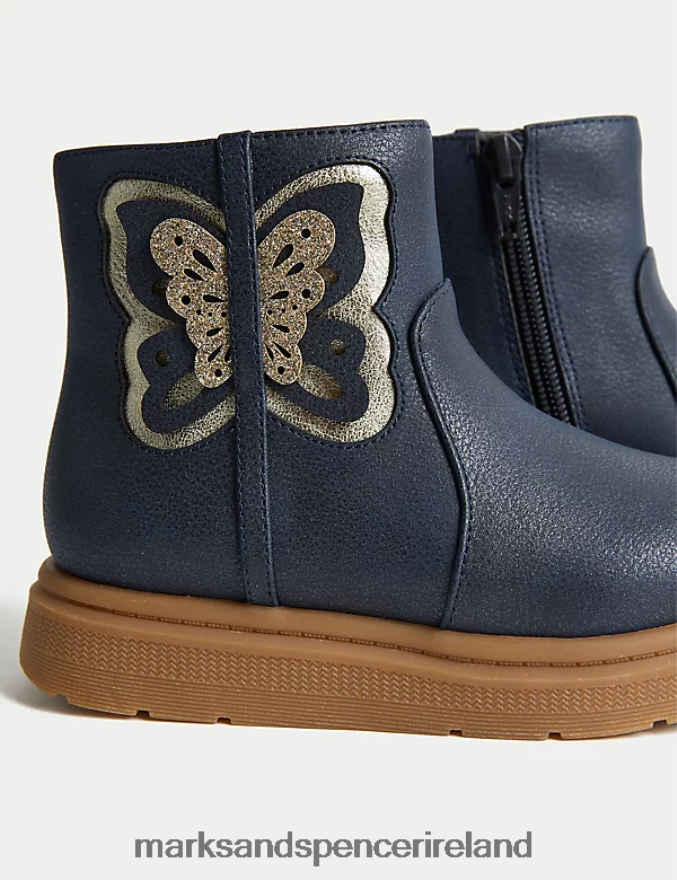 Marks & Spencer Kids Freshfeet Chelsea Boots Navy Footwear 2VJ8DF8964