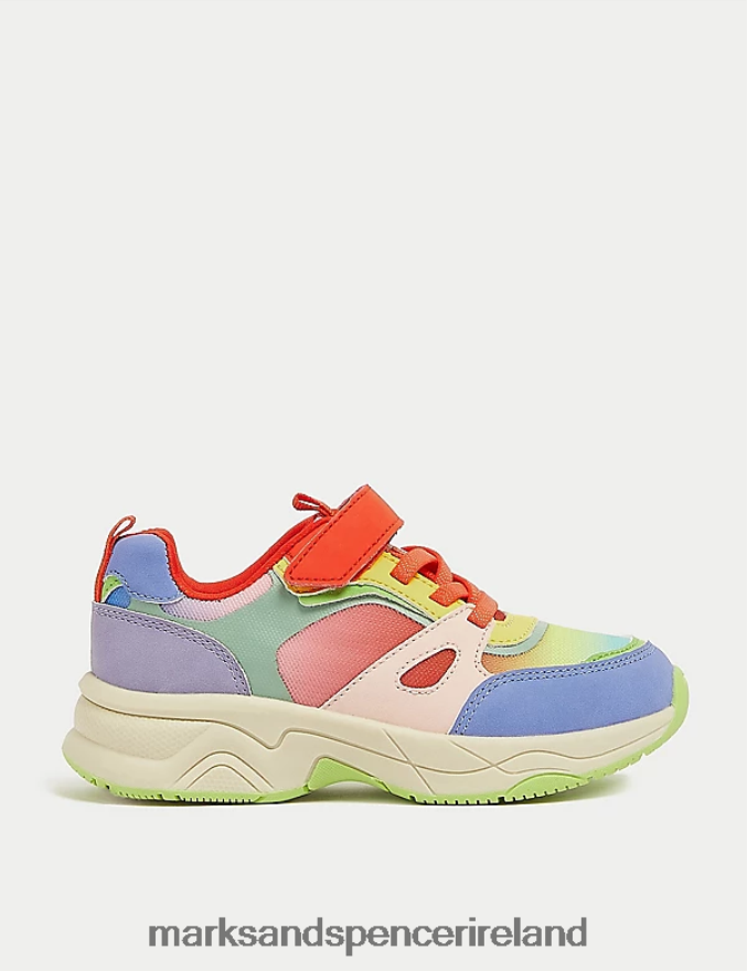 Marks & Spencer Kids Freshfeet Colour Block Trainers Multi Footwear 2VJ8DF9756