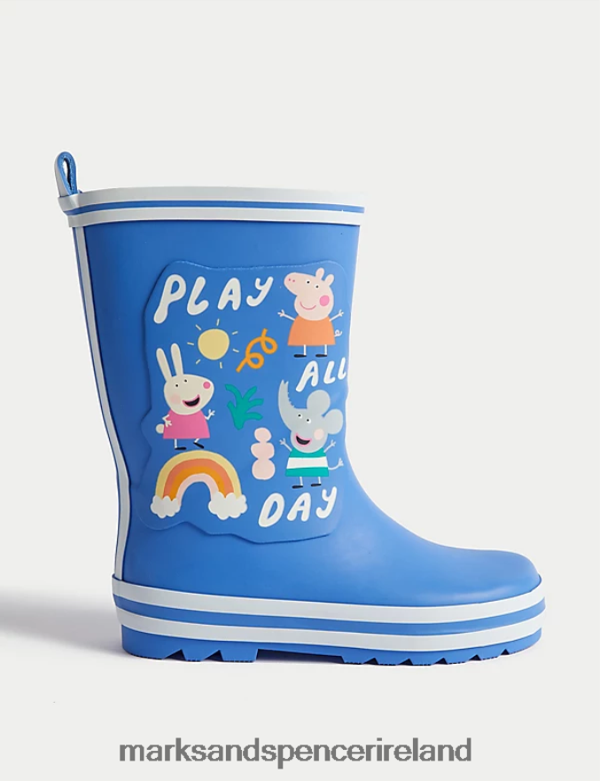 Marks & Spencer Kids Freshfeet Peppa Pig Wellies Blue Footwear 2VJ8DF9150