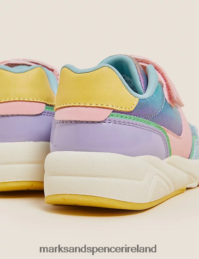 Marks & Spencer Kids Freshfeet Rainbow Riptape Trainers Multi Footwear 2VJ8DF9831