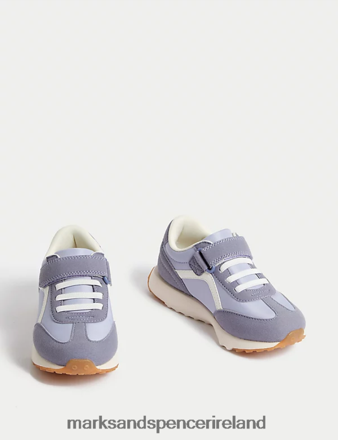 Marks & Spencer Kids Freshfeet Riptape Trainers Purple Footwear 2VJ8DF8120