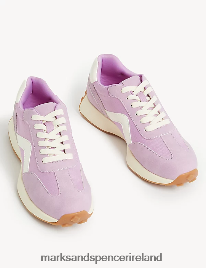Marks & Spencer Kids Freshfeet Trainers Pink Footwear 2VJ8DF9534