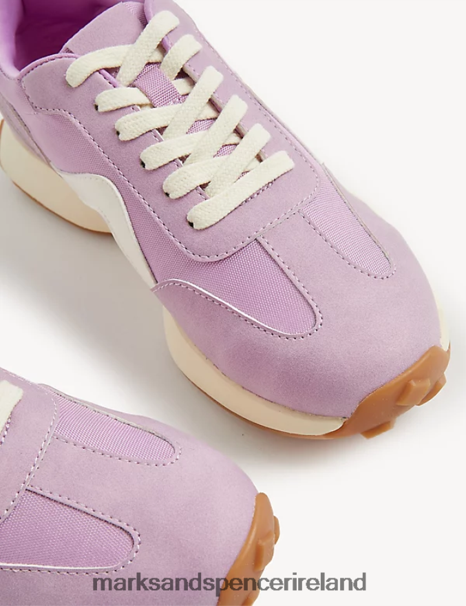 Marks & Spencer Kids Freshfeet Trainers Pink Footwear 2VJ8DF9534