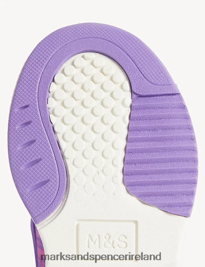 Marks & Spencer Kids Freshfeet Trainers Purple Mix Footwear 2VJ8DF8696