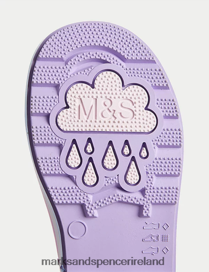 Marks & Spencer Kids Freshfeet Unicorn Wellies Lilac Footwear 2VJ8DF9681