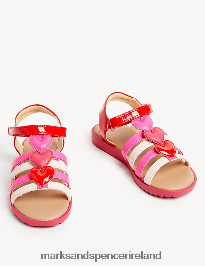 Marks & Spencer Kids Heart Fisherman Sandals Pink Footwear 2VJ8DF9752