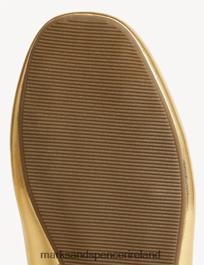 Marks & Spencer Kids Metallic Ballet Pumps Gold Footwear 2VJ8DF9656