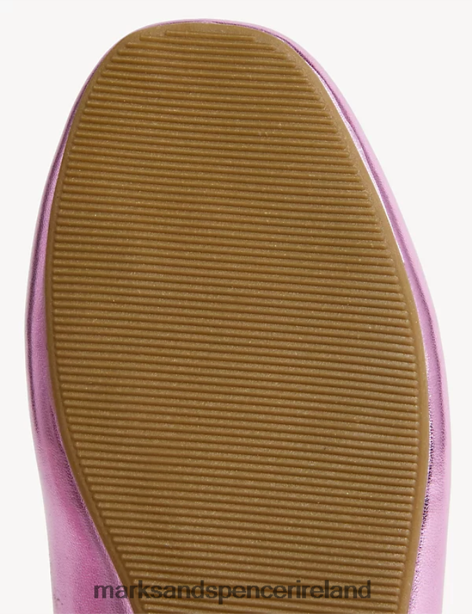 Marks & Spencer Kids Metallic Ballet Pumps Pink Footwear 2VJ8DF9657
