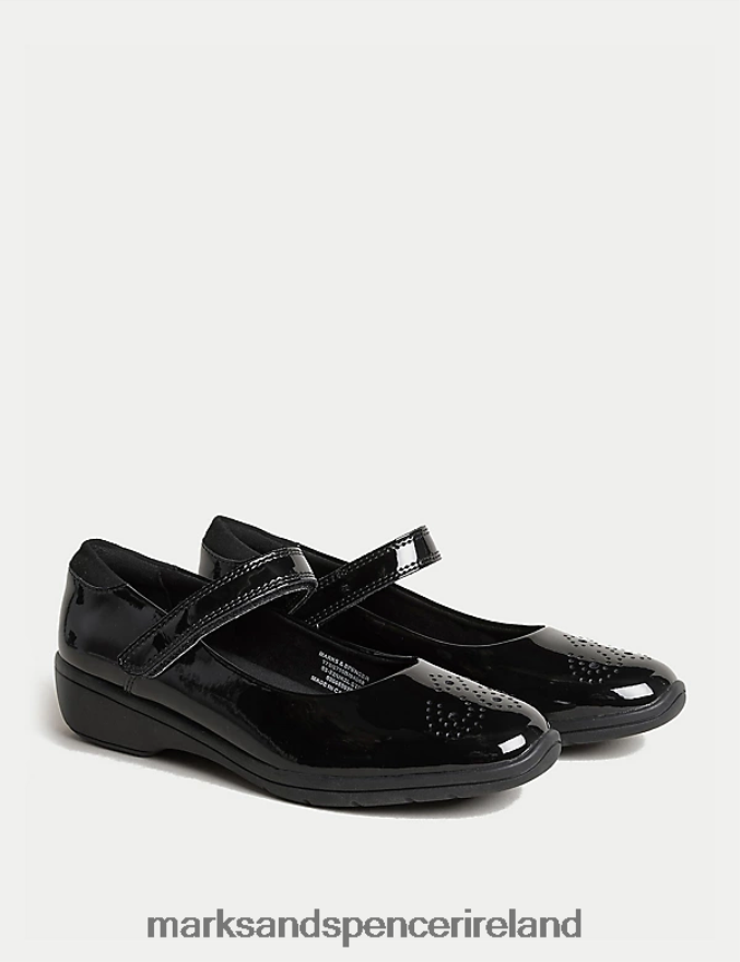 Marks & Spencer Kids Patent Leather School Shoes Black Footwear 2VJ8DF9903