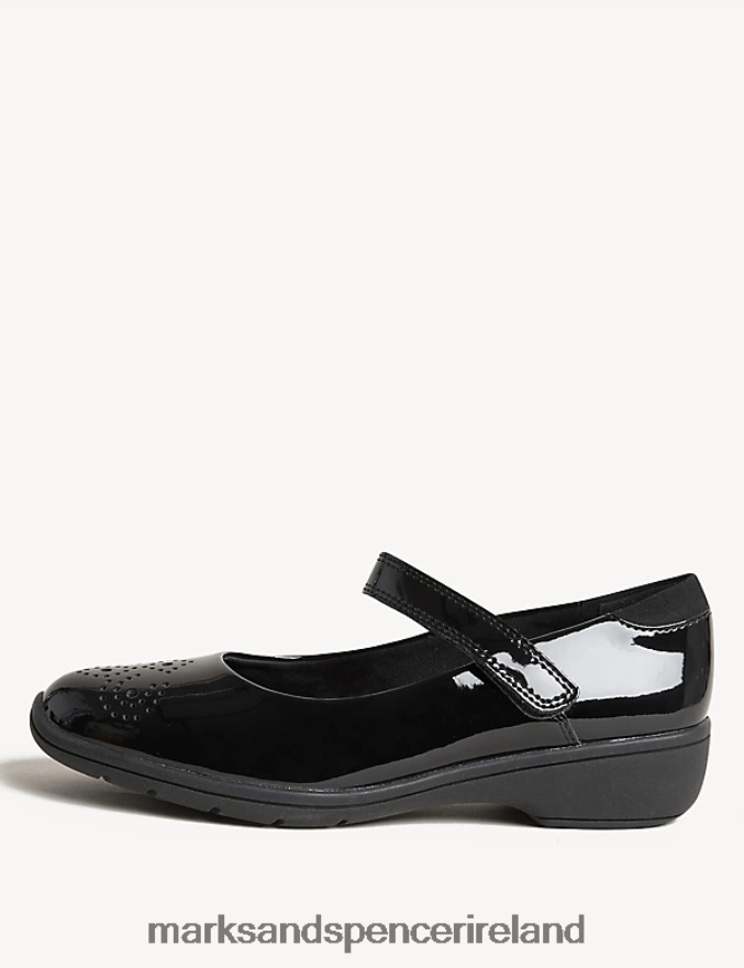 Marks & Spencer Kids Patent Leather School Shoes Black Footwear 2VJ8DF9903