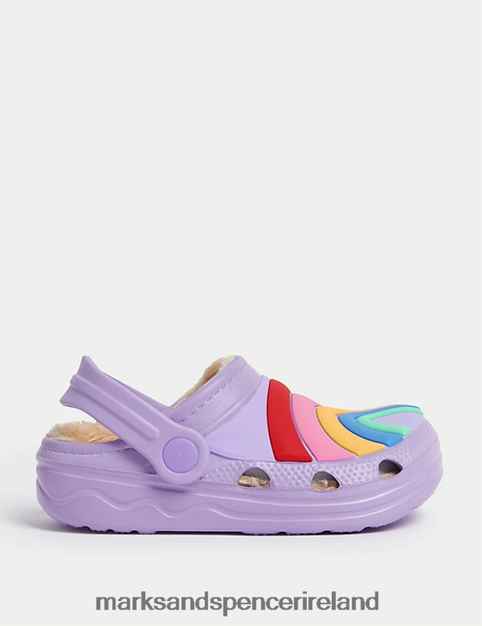 Marks & Spencer Kids Rainbow Clogs Lilac Footwear 2VJ8DF9216