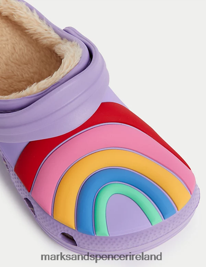 Marks & Spencer Kids Rainbow Clogs Lilac Footwear 2VJ8DF9216