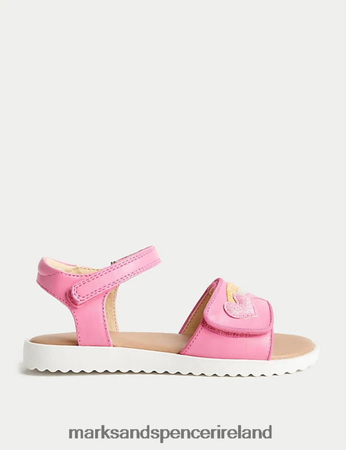 Marks & Spencer Kids Rainbow Riptape Sandals Pink Footwear 2VJ8DF9898