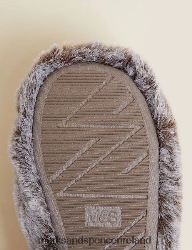 Marks & Spencer Kids Reindeer Slipper Boots Brown Footwear 2VJ8DF8374