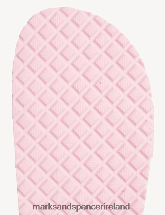 Marks & Spencer Kids Riptape Footbed Sandals Pink Footwear 2VJ8DF8969