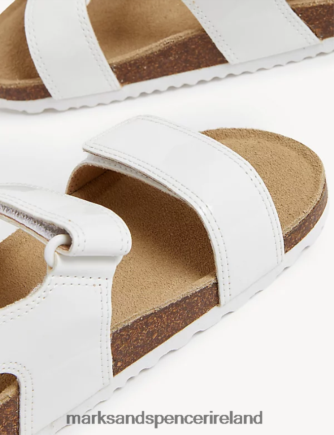 Marks & Spencer Kids Riptape Footbed Sandals White Footwear 2VJ8DF8698