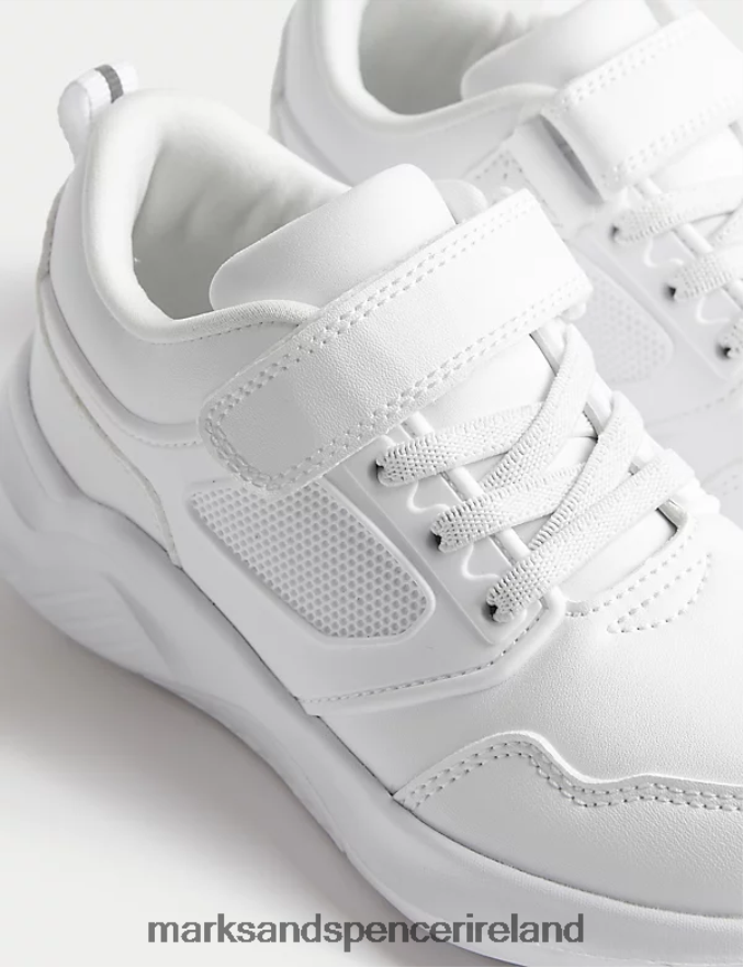 Marks & Spencer Kids Riptape Trainers White Footwear 2VJ8DF8230