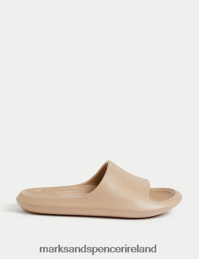 Marks & Spencer Kids Slip-On Sliders Beige Footwear 2VJ8DF9925