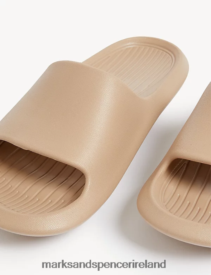 Marks & Spencer Kids Slip-On Sliders Beige Footwear 2VJ8DF9925