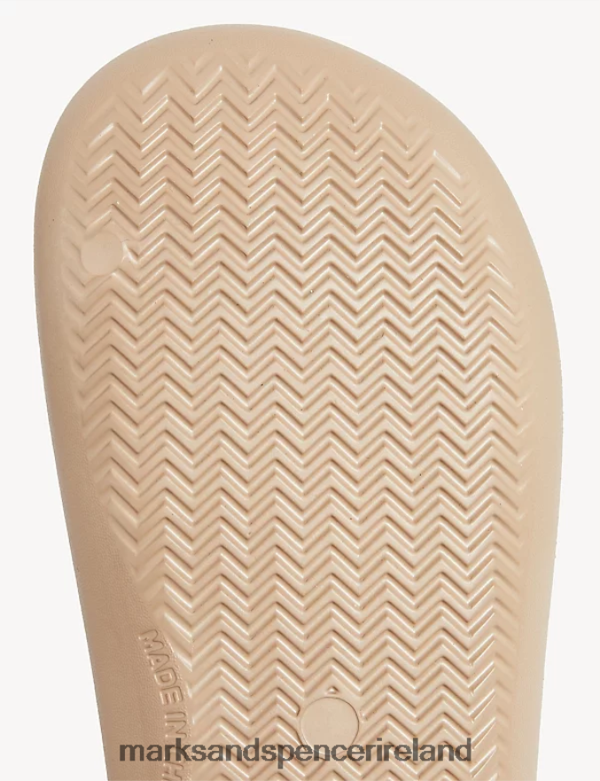 Marks & Spencer Kids Slip-On Sliders Beige Footwear 2VJ8DF9925