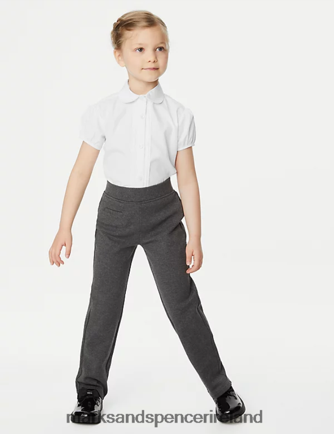Marks & Spencer Kids 2pk Pintuck Easy Iron School Shirts White School Uniform 2VJ8DF8880