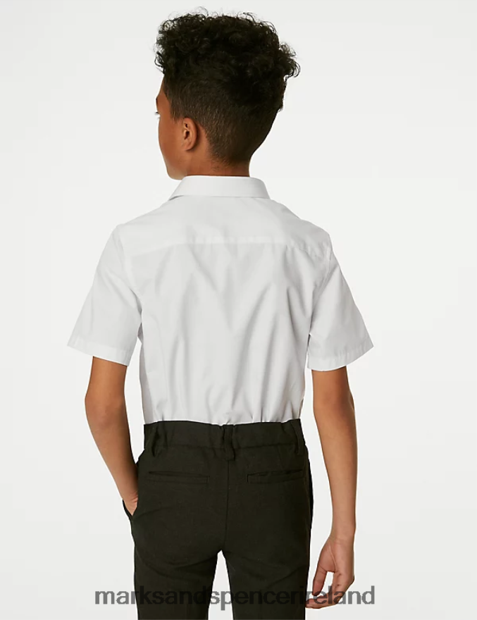Marks & Spencer Kids 2pk Regular Fit Skin Kind School Shirts White School Uniform 2VJ8DF8412