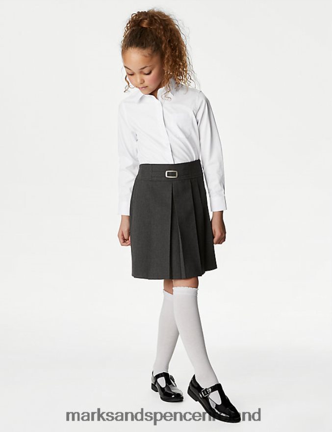 Marks & Spencer Kids 2pk Regular Fit Skin Kind School Shirts White School Uniform 2VJ8DF9151