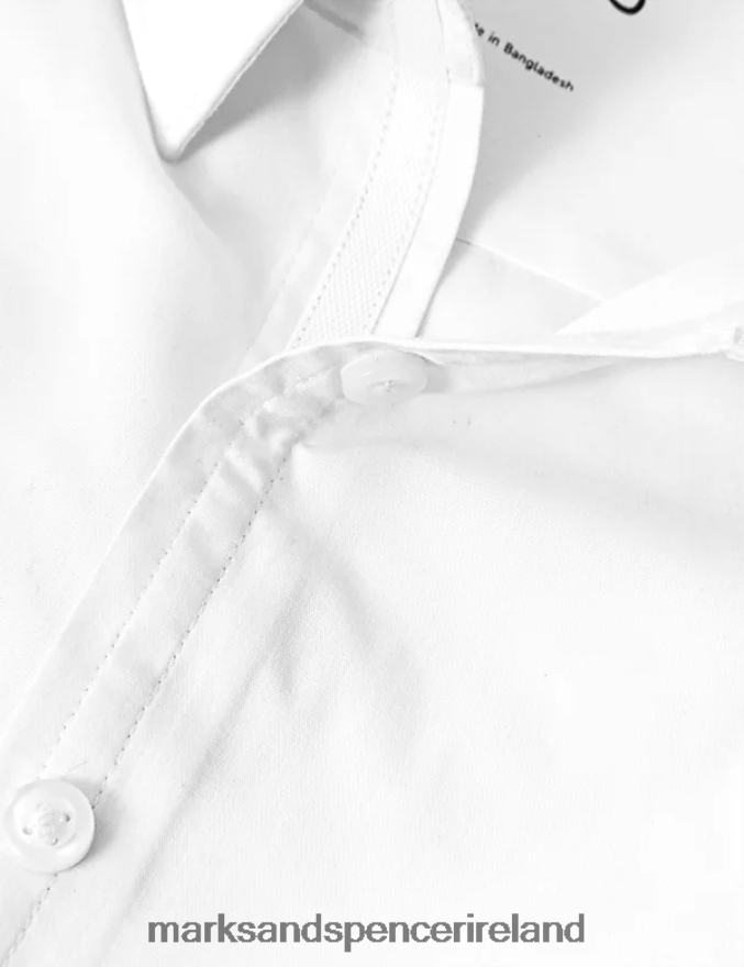 Marks & Spencer Kids 3pk Easy Dressing Easy Iron School Shirts White School Uniform 2VJ8DF7942
