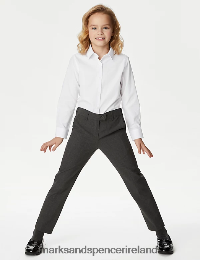 Marks & Spencer Kids 3pk Easy Iron School Shirts White School Uniform 2VJ8DF9092